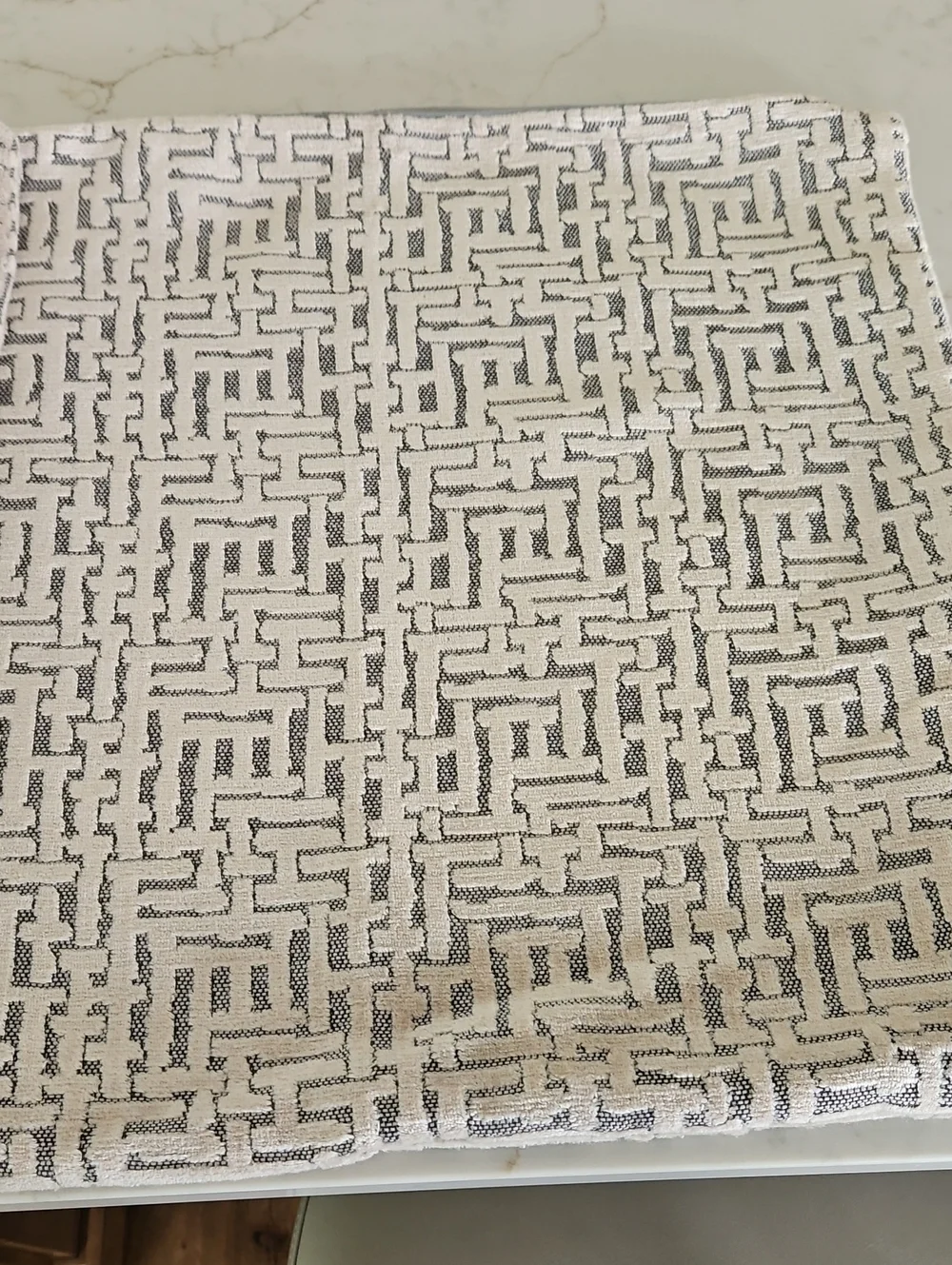 West Elm Cream and Charcoal Geometric Accent Pillow Cover